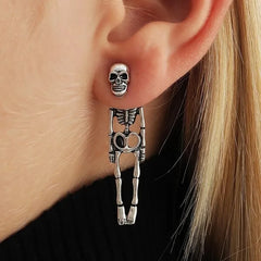 JazzHer New Halloween Skull Skeleton Drop Earrings for Women Fashion Punk Charm Ghost Spider Web Dangle Earrings Jewelry Gift