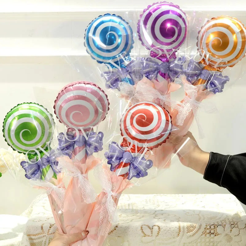 JazzHer 6pcs Hands Lollipop Foil Balloons Wedding Birthday Party Decorations Children's Day Balloon