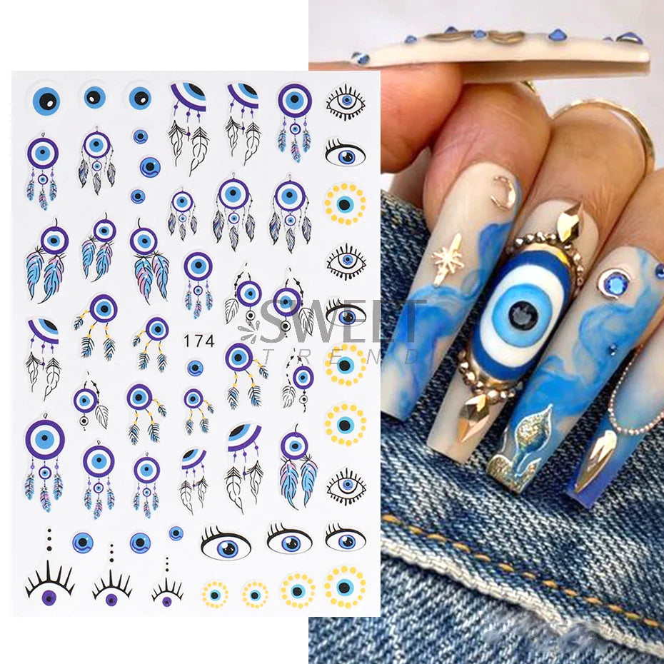 JazzHer Cartoon Ant Nail Manicure Sticker Cute Ladybug Succulent Plant Bee Adhesive Sliders Rainbow Candy Summer Kawaii Decoration Foils