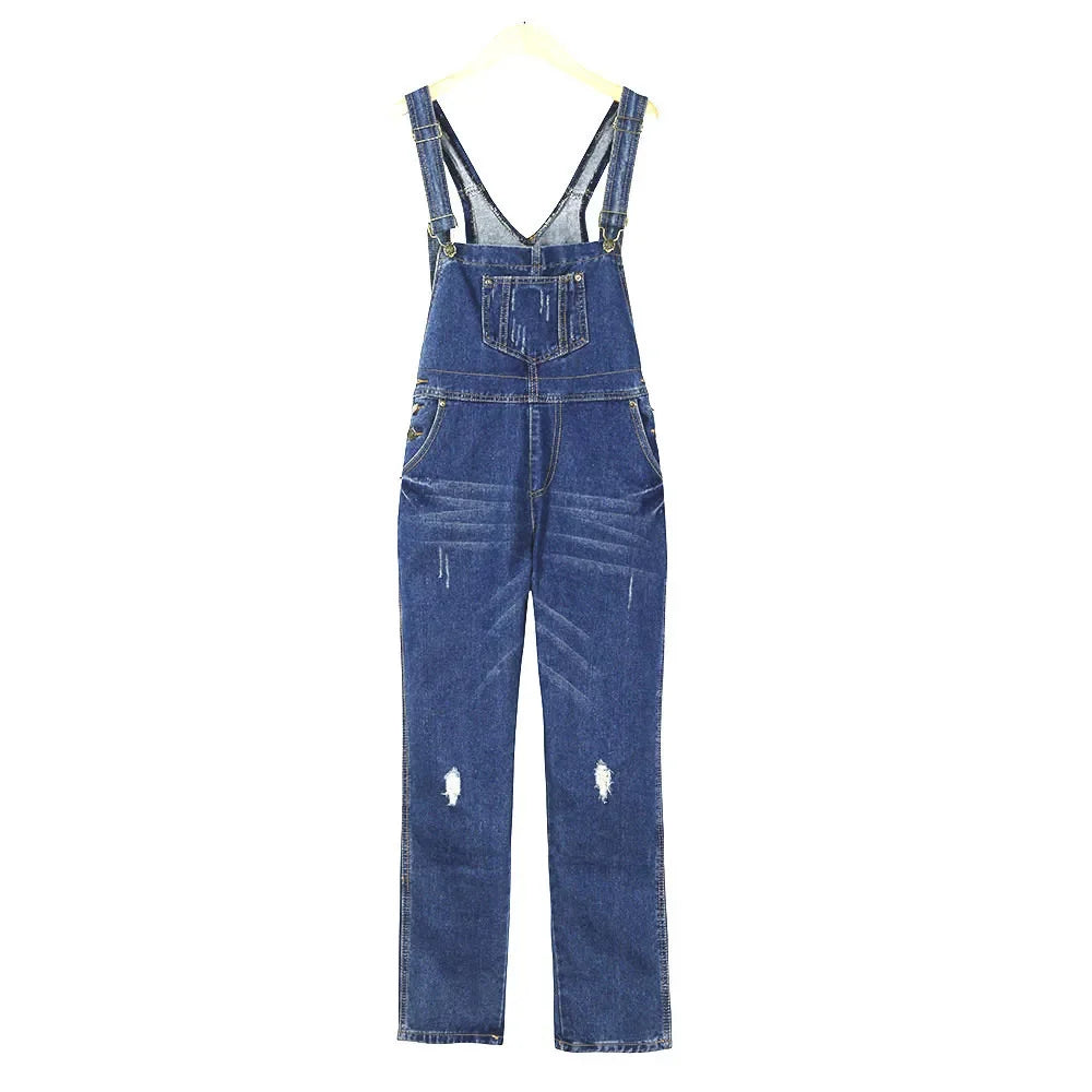 JazzHer Denim Overalls Women 2024 Jeans Lady Jumpsuit Elastic Denim One Piece Pants Suspender Trousers Female Rompers Streetwear