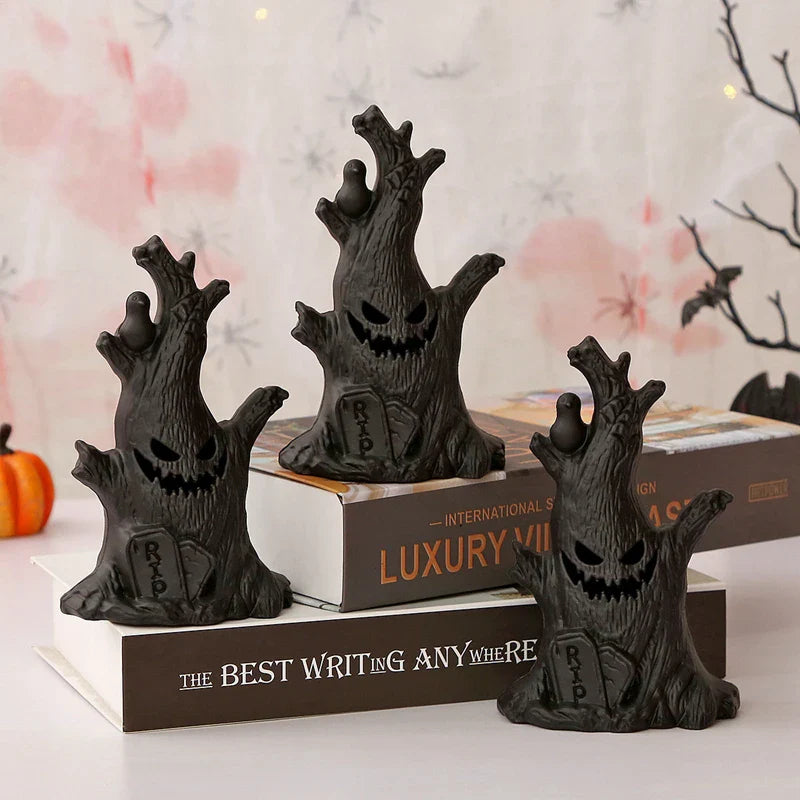 JazzHer Halloween Led Glow Ghost Tree Light Home Decoration Spider Pumpkin Candle Lamp Haunted House Horror Props Halloween Party Supply