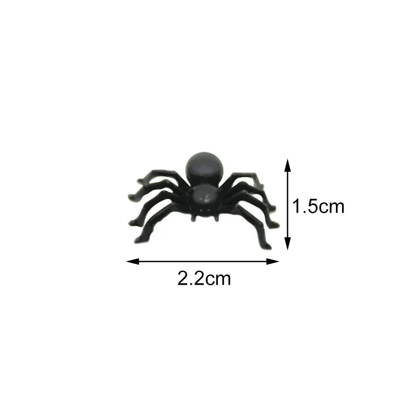 JazzHer 50pcs Halloween Spiders Decorations Small Black Luminous Plastic Spiders Haunted House Spider Decoration Simulation Tricky Toy