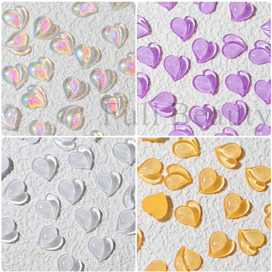 JazzHer Crystal Peach Heart Nail Accessories Jewelry 3D Holographic Sweet Love Design Summer Fruit Charms DIY Flatback Decoration LY2044