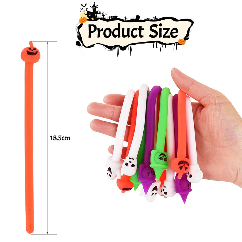 JazzHer 10Pcs Halloween Stretchy Strings Soft Bracelet Anti Stress Fidget Toys Kids Birthday Party Favors Gift Pinata Goodie Bag Filler