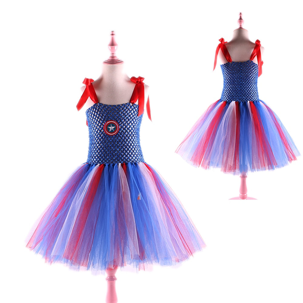 JazzHer Halloween Awakecrm Superhero Girls Costume Tutu Dress Kids Party Dresses Clown Zombie Cosplay Halloween Costume For Girl Fancy Dress Up Clothes