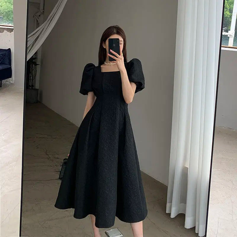 JazzHer Classic French Women's Summer Dress 2023 Trend Fashion Korean Chiffon Midi Aesthetic Clothing Dresses Women Luxury Designer Long