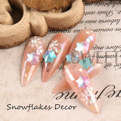 JazzHer 6 Grids Crystal Snowflakes Nails Decoration Parts 3D Aurora Acrylic Gems Stone DIY Holographic Jewelry Accessories Charms LYS61