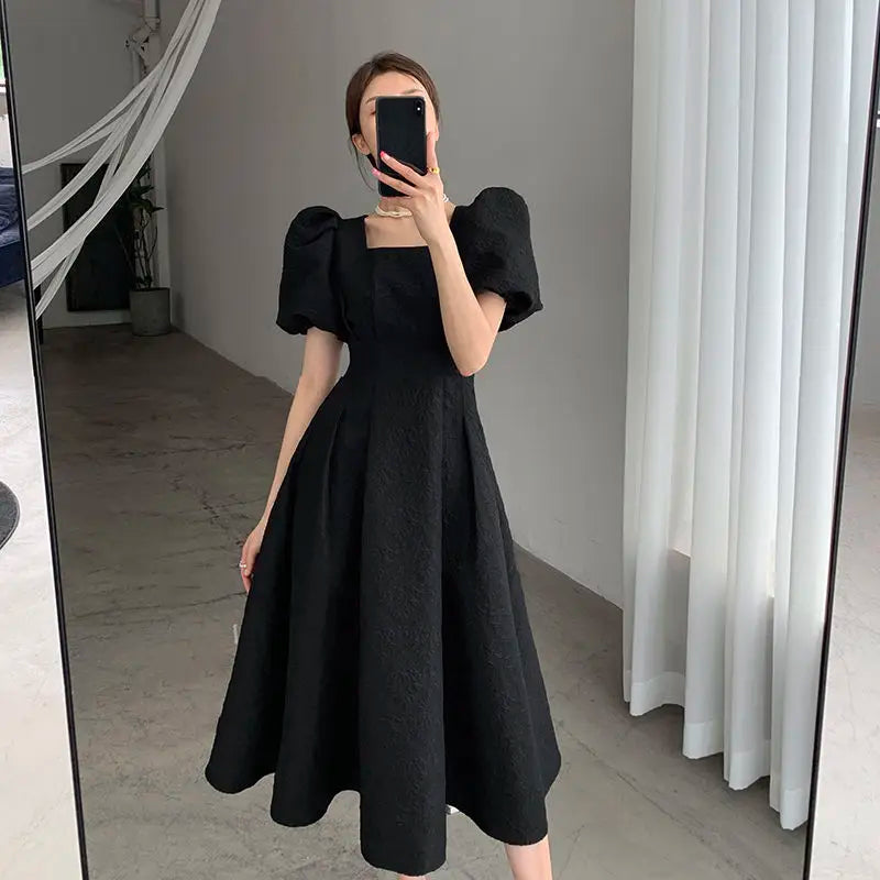 JazzHer Classic French Women's Summer Dress 2023 Trend Fashion Korean Chiffon Midi Aesthetic Clothing Dresses Women Luxury Designer Long