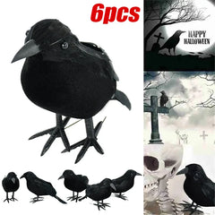 JazzHer Halloween Decoration Black Crow Model Scary Props Halloween Party Home Garden Indoor Outdoor Decor Simulation Fake Bird Pigeon