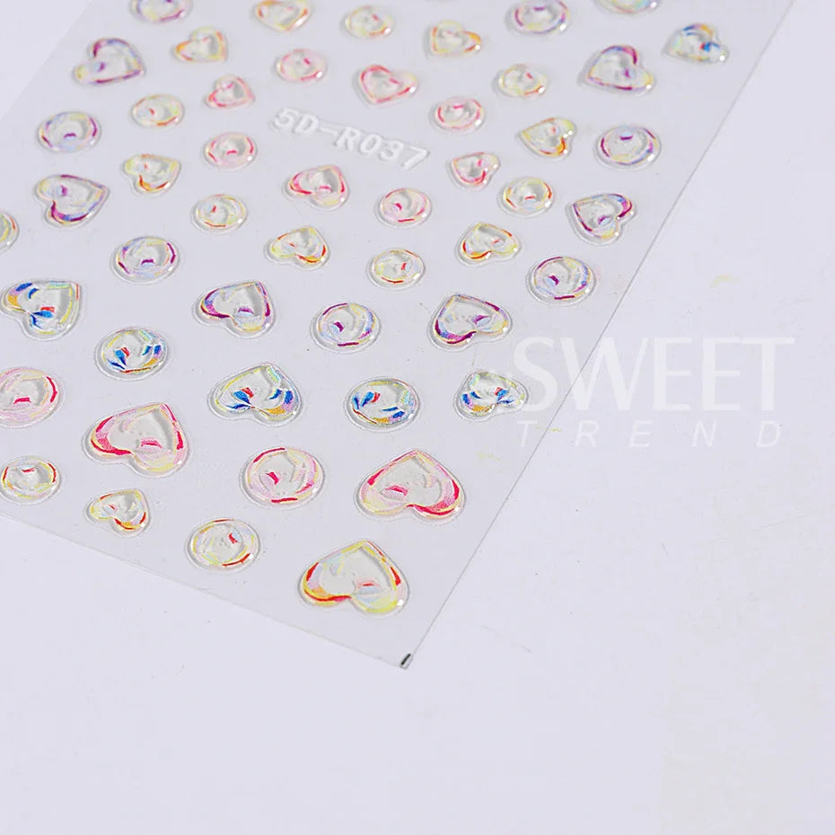 JazzHer 1PC Transparent Bubble Nails Art Sticker Cute Lovely Bubbles Nail Decals Self-Adhesive 5D Embossed Bubble DIY Manicure Sliders