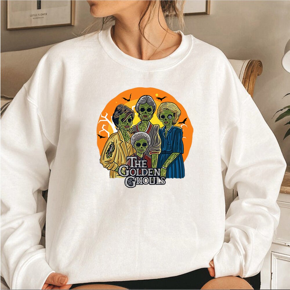 JazzHer Halloween Awakecrm The Golden Ghouls Halloween Sweatshirt Tv Show Golden Gilrs Inspired Hoodie Funny Witch Vampire Pullover Halloween Sweatshirts