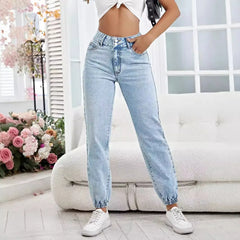 JazzHer Jeans Women Pencil Pants Denim Mid Waist Zipper Fly Ankle Length Trousers Vintage Pockets 2024 Autumn Female Denims Streetwear