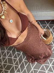 JazzHer 3 Piece Swimsuit Women Leopard Bikini Set with Long Skirt Beach Party Dresses 2025 New Bathing Suit Brazil Swimwear Biquini S280