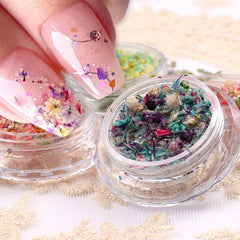 JazzHer Summer Dried Flower Nail Art Decoration 3D Natural Real Floral Sticker UV Polish Pressed Flowers Crushed Accessory Jewelry Decal