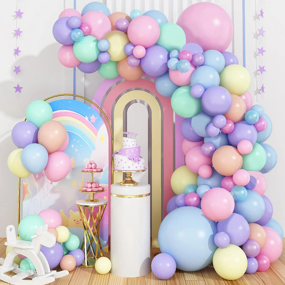 JazzHer Colorful Macaron Balloons Garland Arch Kit Wedding Birthday Party Decor Kids Birthday Wedding Supplies Latex Ballon Baby Shower