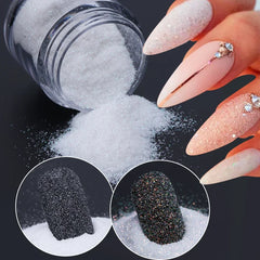 JazzHer Black White Holographic Glitter For Nails Design Sugar Powder Iridescent Snow Velvet Dipping Powder Pigment Decoration LYMN01-08