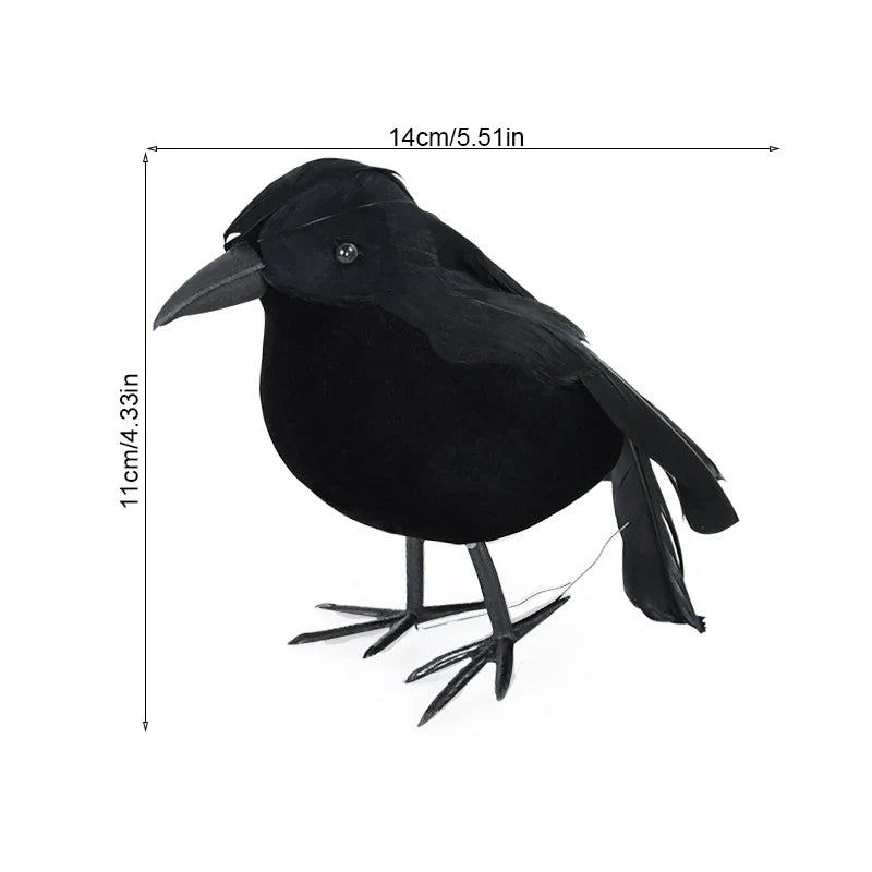 JazzHer Halloween Decoration Black Crow Model Scary Props Halloween Party Home Garden Indoor Outdoor Decor Simulation Fake Bird Pigeon