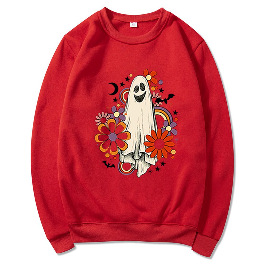 JazzHer Halloween Awakecrm Vintage Halloween Sweatshirt Flower Ghost Halloween Sweatshirt Spooky Halloween Mom Pullover Pumpkin Halloween Sweatshirt Hoodie