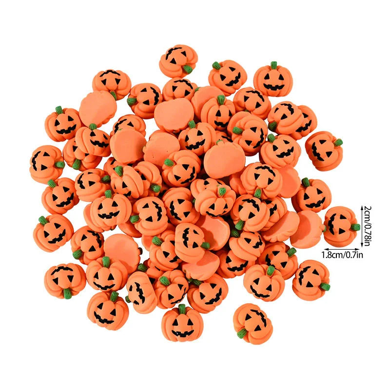 JazzHer 20/10Pcs Halloween Resin Pumpkin Miniatures Mini Flatback Charms Pumpkin Halloween Party Home Table Decoration DIY Crafts Gift