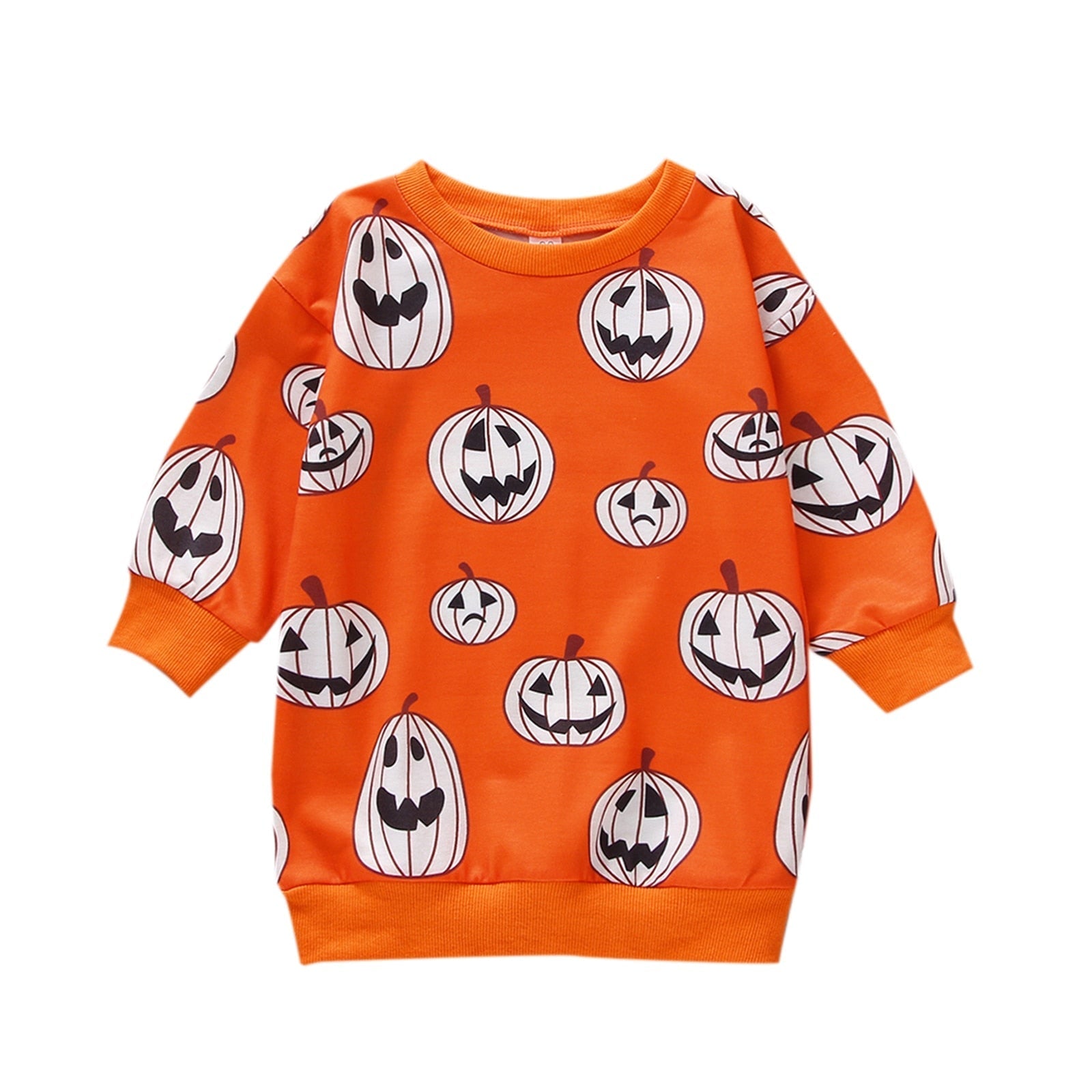 JazzHer Halloween Awakecrm Lioraitiin 1-5Years Toddler Girls Boys Halloween Sweatshirt T Shirts Long Sleeve Pullover Pumpkin Halloween Outwear