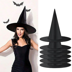 JazzHer 12pcs Halloween Witches Hat Decoration,Black Witch Hat For Adult Kids,Festive Party Hanging Decor,Wizard Hat