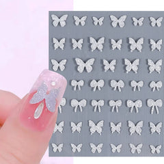 JazzHer 3D Reflective Glitter Nail Stickers Silver Powder Butterfly Star Design Laser Love Heart Foils Nail Sliders Decoration Manicures