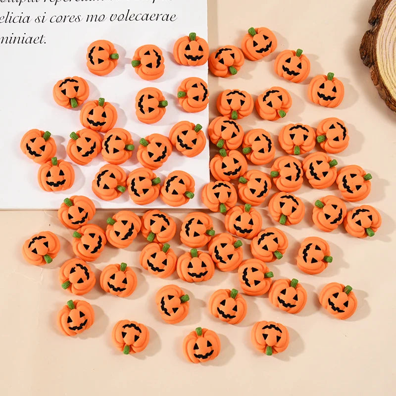 JazzHer 20/10Pcs Halloween Resin Pumpkin Miniatures Mini Flatback Charms Pumpkin Halloween Party Home Table Decoration DIY Crafts Gift