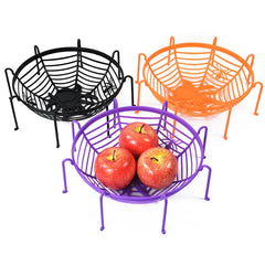 JazzHer Halloween Plastic Spider Candy Basket Cake Cookie Fruit Plate Tray Festival Party Decoration Horror Props Kids Birthday Favors