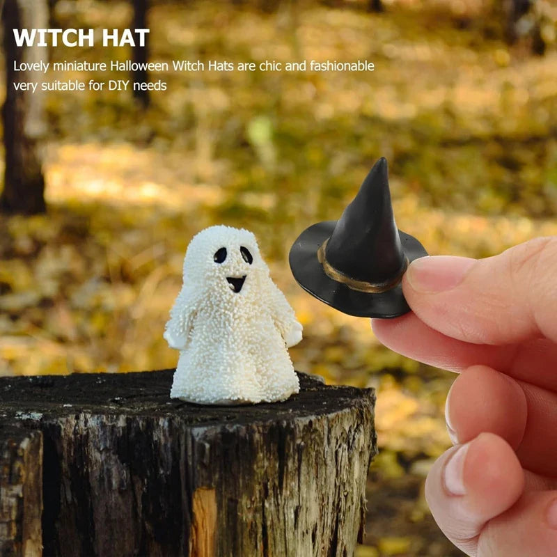 JazzHer 10/20Pcs Mini Witch Hat Halloween Party DIY Decoration Dollhouse Miniature Crafts Kids Toy Doll Pumpkin Tiny Hats Cake Ornament