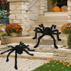 JazzHer Horror Giant Black Plush Spider Halloween Party Decoration Props Kids Children Toys Haunted House Decor