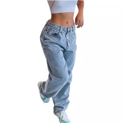 JazzHer Women Washed Wide Leg Jeans Ankle Length Denim Pants Loose Fit Basics Jean Pockets Zipper Fly Vintage 2024 High Waist