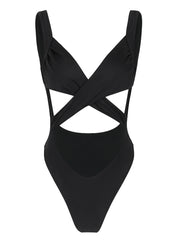 JazzHer One Piece Bathing Suit Female Monokini Swimwear 2025 Sexy Solid Vacation Wear Hollow Out Swimming Suit New Resort Wear K151