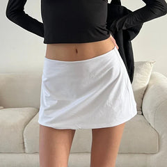 JazzHer Cute Girl Tennis Mini Skirt Korean Fashion Y2K Streetwear Chic Women Hotsweet Low Waist Straight Skirt Preppy Kawaii Outfits