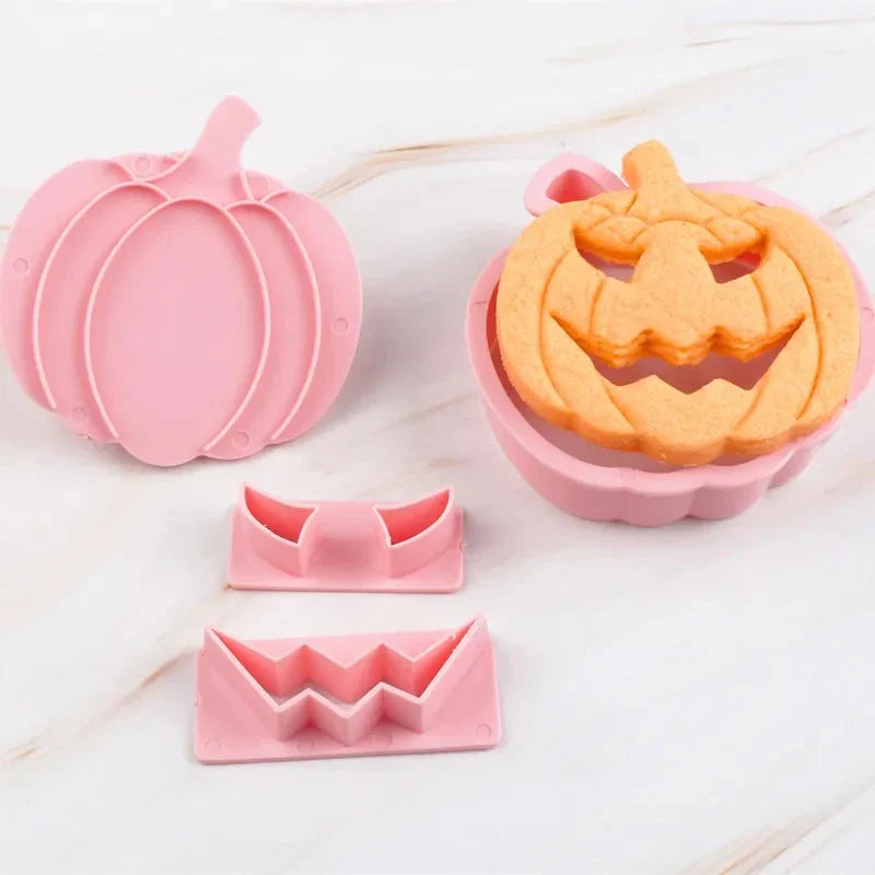 JazzHer 13Pcs DIY Pumpkin Face Halloween Cookie Cutter Set Biscuit Mold Fondant Embosser Stamps Halloween Party Cake Decorating Tools