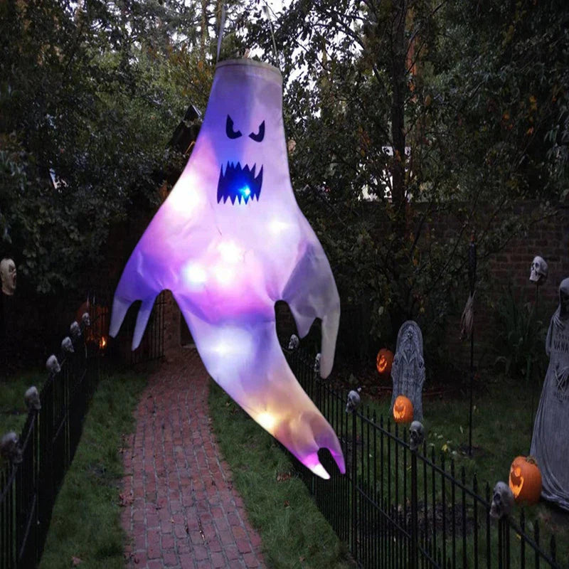 JazzHer LED Light Halloween Hanging Ghost Kids Favors Halloween Party Outdoor Indoor Home Decoration Spooky Lamp Bar Horror Props 2024