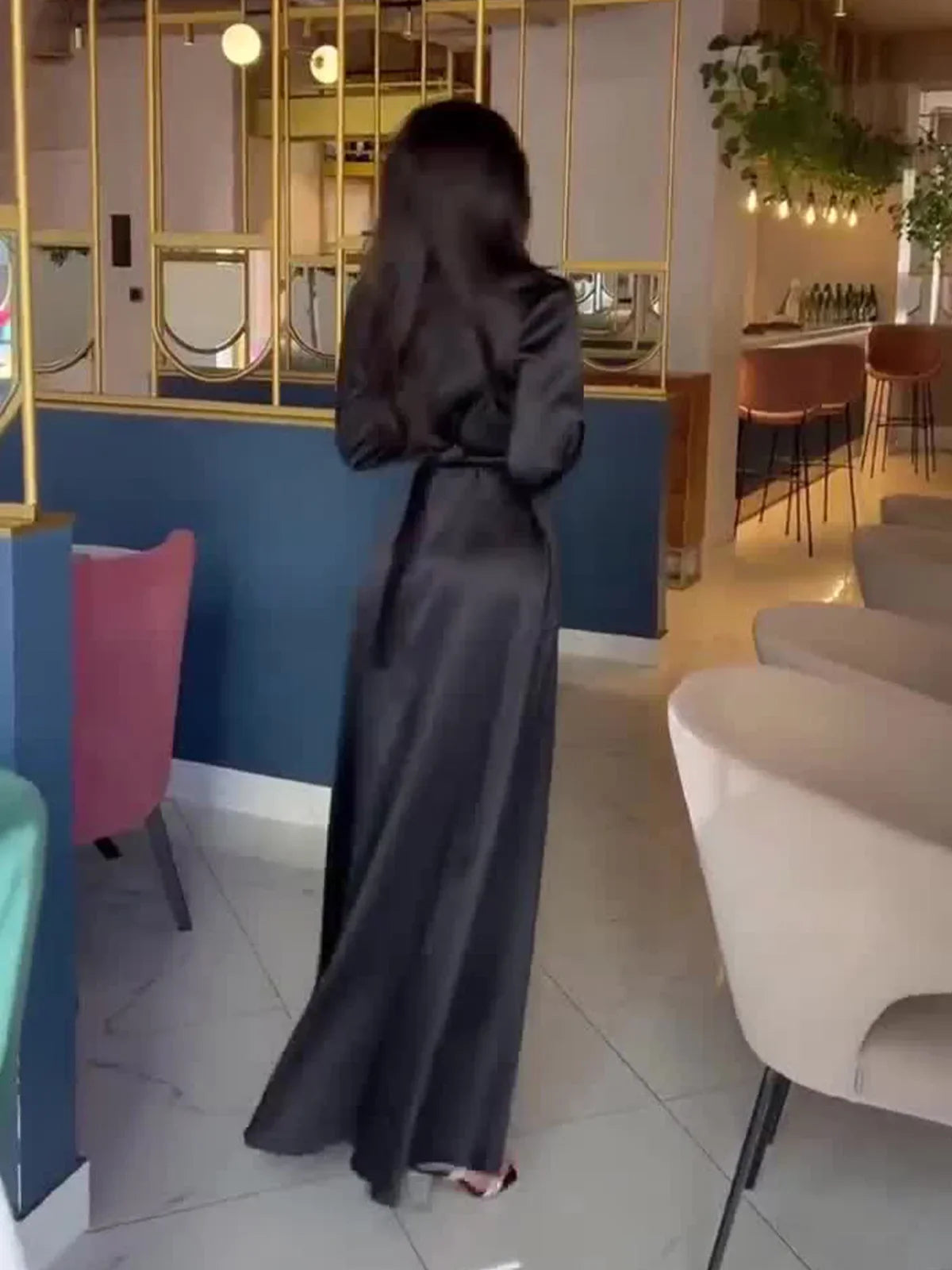 JazzHer Eid women Party Dress woman Ramadan Satin V Neck Abaya Long Dress Belt Morocco Kaftan Vestidos Largos Dubai Robe Jalabiya 2024