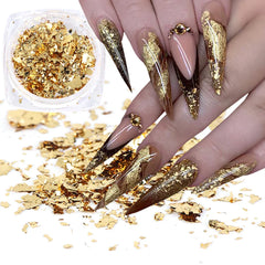 JazzHer 8 Box Mirror Gold Nail Art Glitter Powder Set Holographic Gold Aluminum Sequins Paillette Manicure Rubbing For Nails LY1506-07