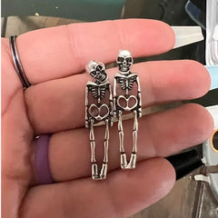 JazzHer New Halloween Skull Skeleton Drop Earrings for Women Fashion Punk Charm Ghost Spider Web Dangle Earrings Jewelry Gift