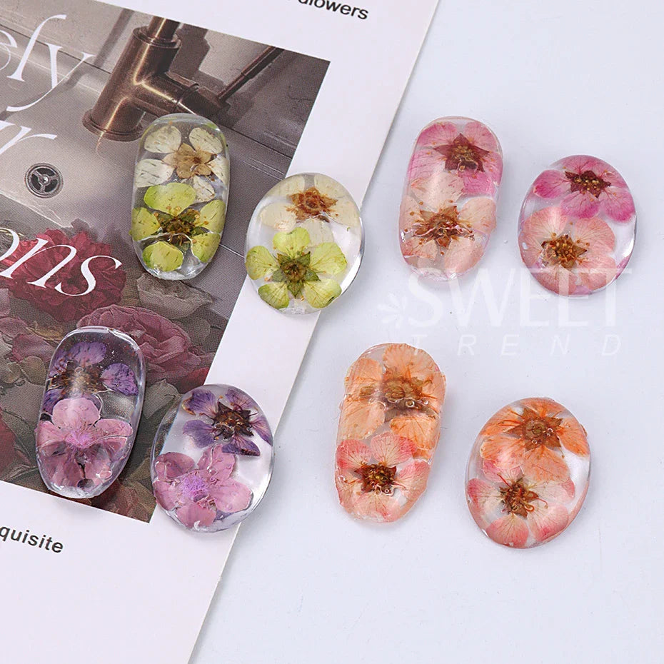 JazzHer 3D Dried Flowers Nail Art Decorations Dead Nature Nail Dry Flowers Manicure Floral Bloom Nail Art Beauty For Charms Accessories