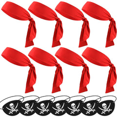 JazzHer Pirate Party Cosplay Costume Headband Eye Patches Children Adult Halloween Birthday Party Decoration Supplies Props Captain Hat