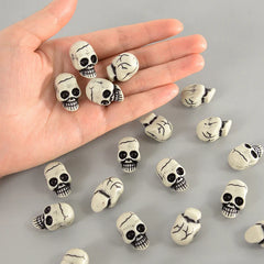 JazzHer 10pcs Mini Skull Skeleton Scary Halloween Party Decorations for Home Table Resin Ghost Skeleton Head Haunted House Horror Props