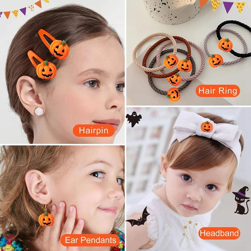 JazzHer 20/10Pcs Halloween Resin Pumpkin Miniatures Mini Flatback Charms Pumpkin Halloween Party Home Table Decoration DIY Crafts Gift