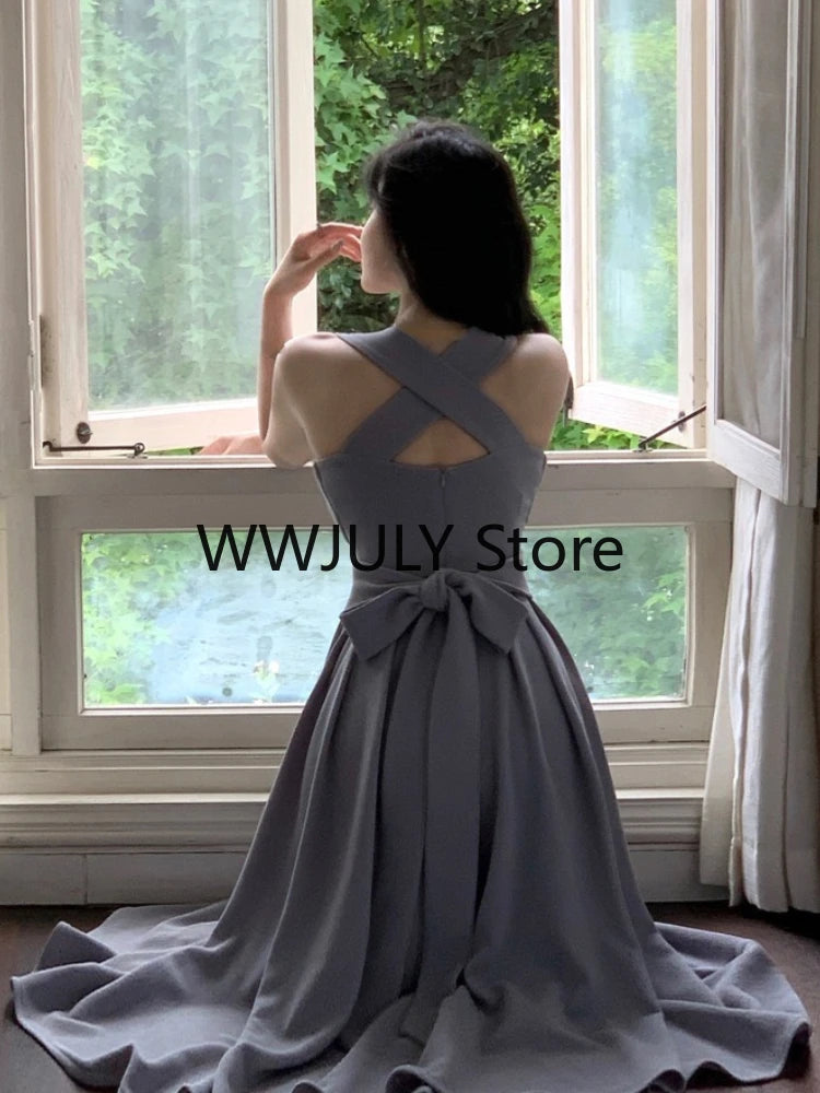 JazzHer MidiMidi Dress Women Elegant Summer 2024 New Fashion Evening Party Ladies Slim Vintage Design Korean Dresses Female Clothes Chic