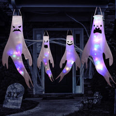 JazzHer Halloween LED Light Hanging Ghost For Halloween Party Home Outdoor Indoor Decoration Large Glowing Spooky Lamp Horror Props 2024