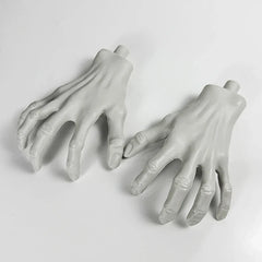 JazzHer 2Pcs Halloween Fake Skeleton Hands Realistic Human Hand Plastic Bone Halloween Party Home Decoration Haunted House Horror Props