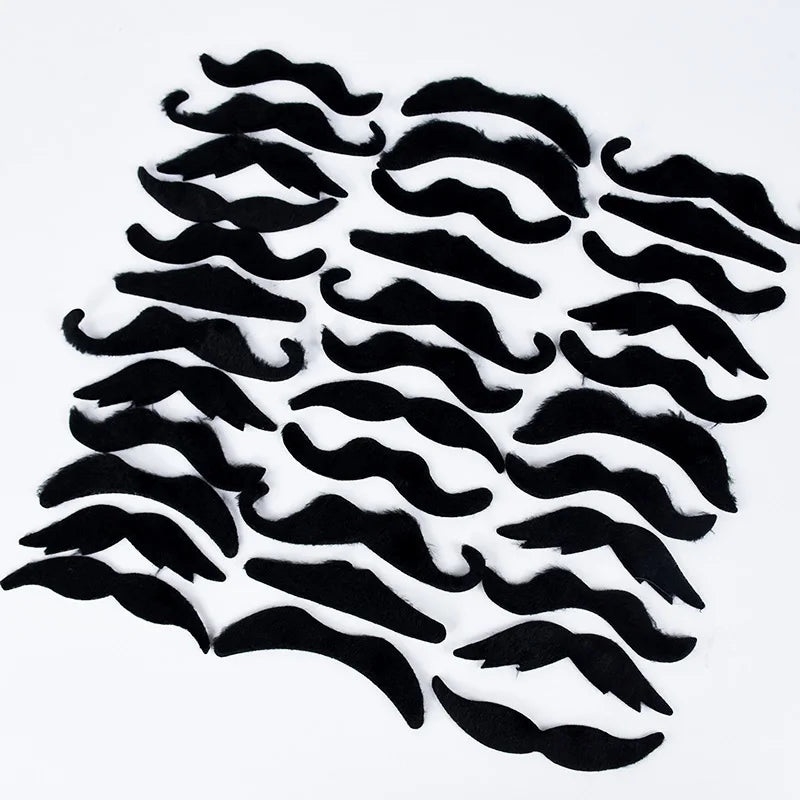 JazzHer 48pcs/set Funny Mustache Pirate Party Costume Cosplay Fake Beard Kids Adult Halloween Party Decoration Supplies Photobooth Props