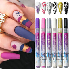 JazzHer Drawing Nail Art Graffiti Pen Paint Liner Comics Design Marker Pen Waterproof Abstract Sketch Brush Manicure Supplies Tool LYG-B