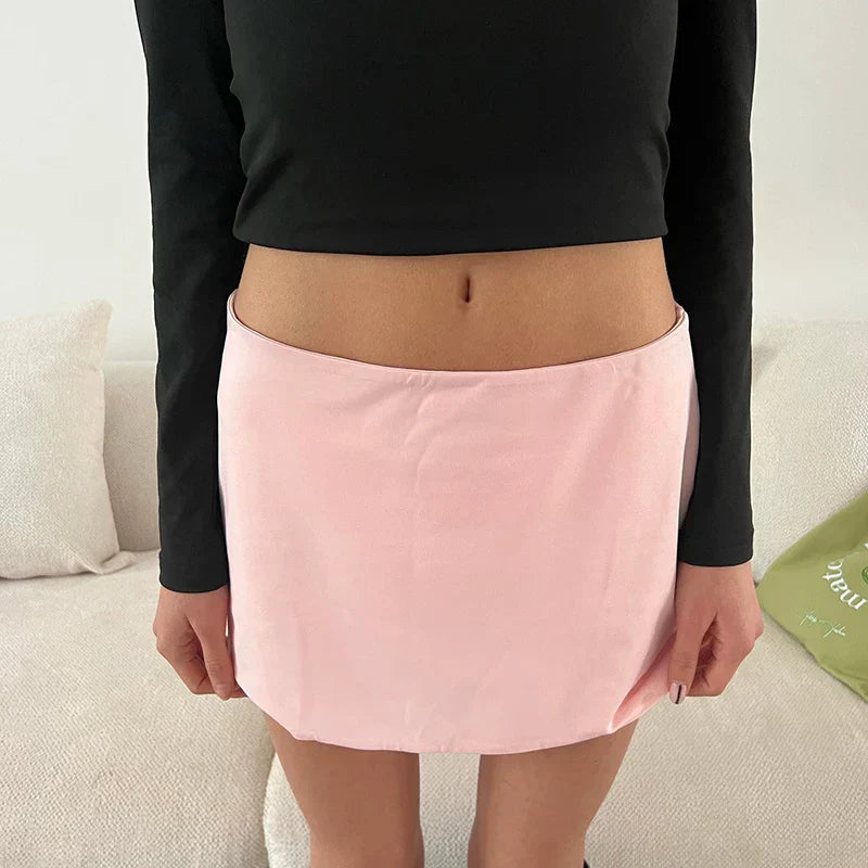 JazzHer Cute Girl Tennis Mini Skirt Korean Fashion Y2K Streetwear Chic Women Hotsweet Low Waist Straight Skirt Preppy Kawaii Outfits