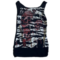 JazzHer 2000s Retro Graphic Kawaii Crop Tops Y2K Grunge Skull Emo Tank Tops Women Sleeveless Vest E-girl Gothic Cyber Mall Streetwear