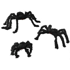 JazzHer Horror Giant Black Plush Spider Halloween Party Decoration Props Kids Children Toys Haunted House Decor